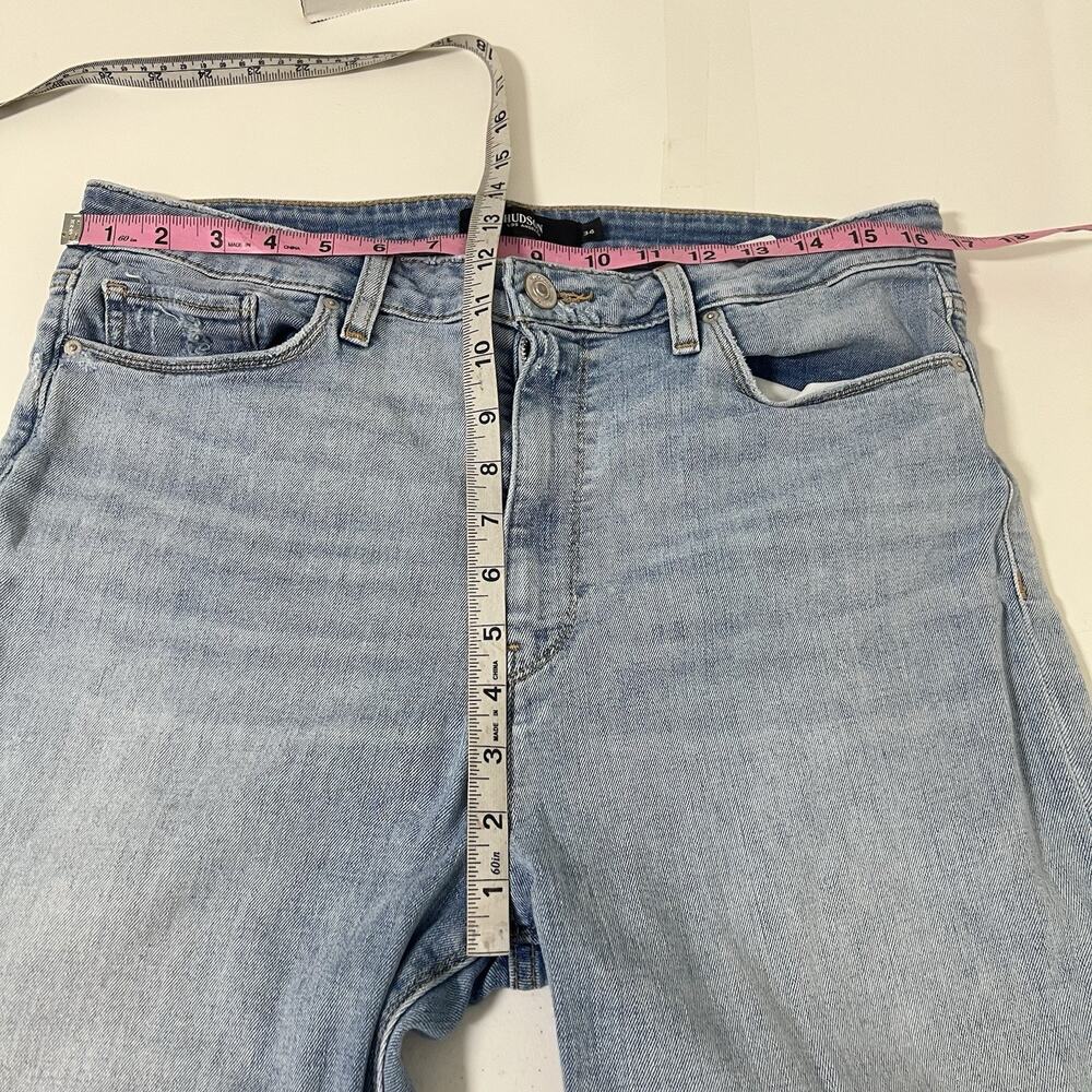 Hudson Barbara High Rise Super Skinny Jeans Blue Women Size 34 Distressed - Picture 9 of 12